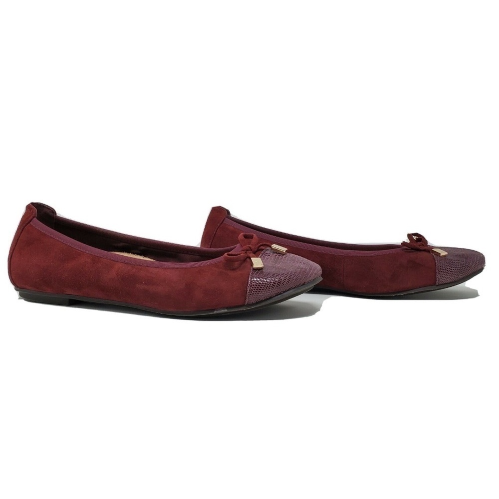 VIONIC 359 Minna Merlot Suede Reptile Cap Toe